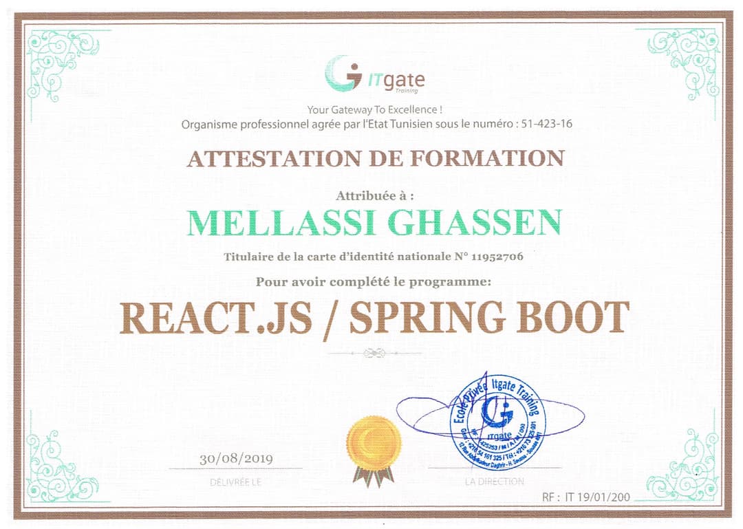 React & Spring Boot Training