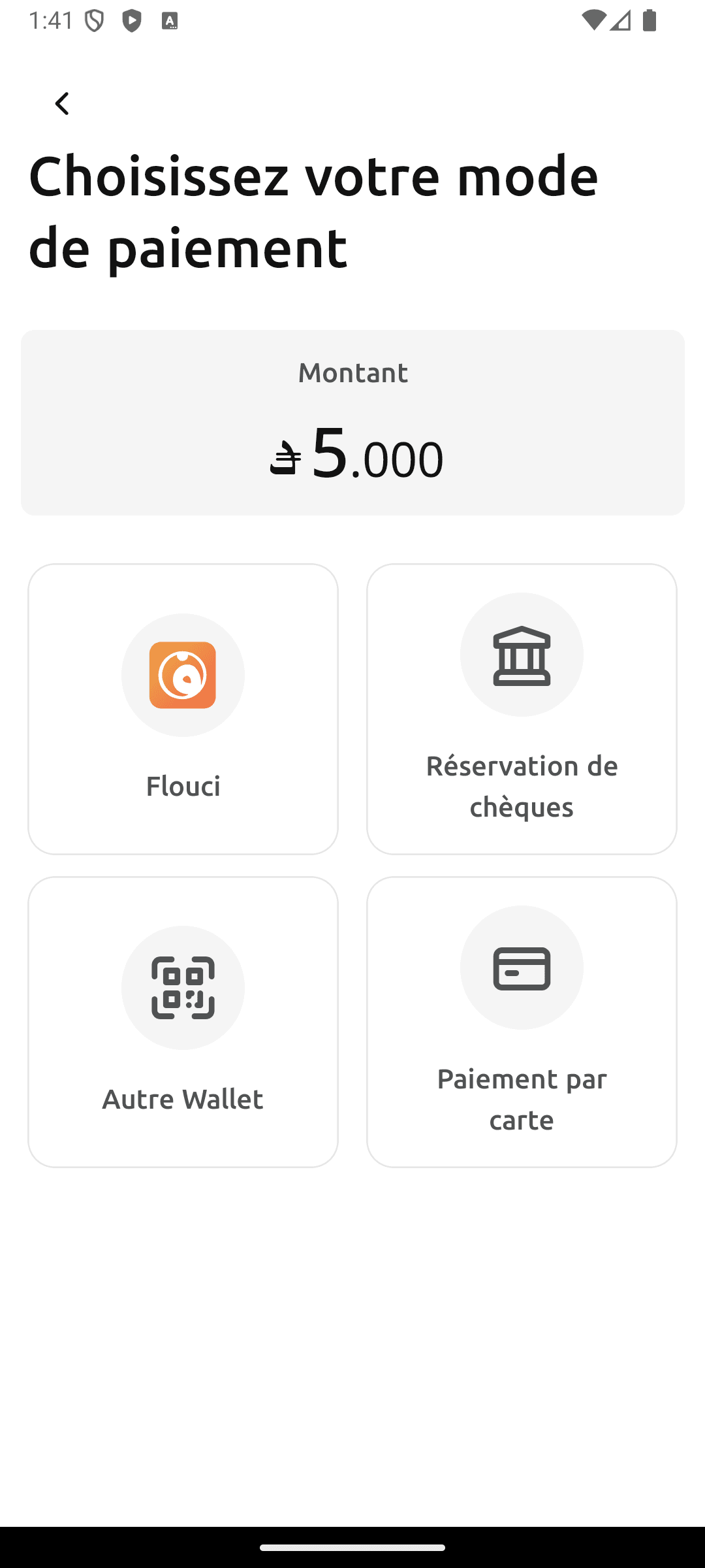 Payment Methods Listing